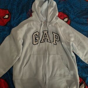 Baby blue gap zip up hoodie